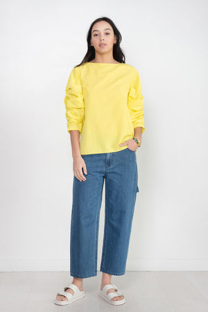 TIBI - Stone Washed Denim Cropped Sam Jean, Medium Stone Wash