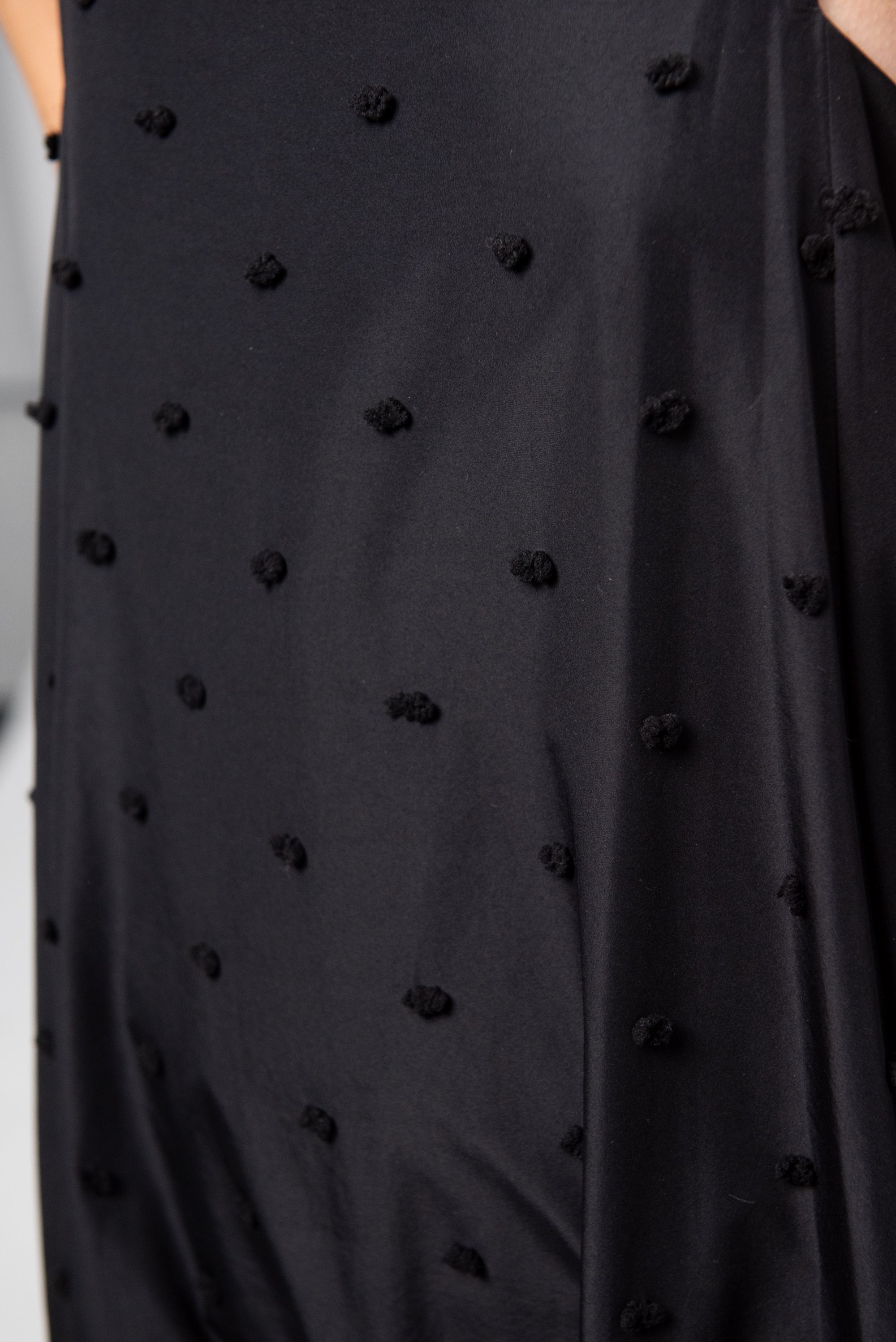 Tech Swiss Dot Square Neck Cami Dress, Black