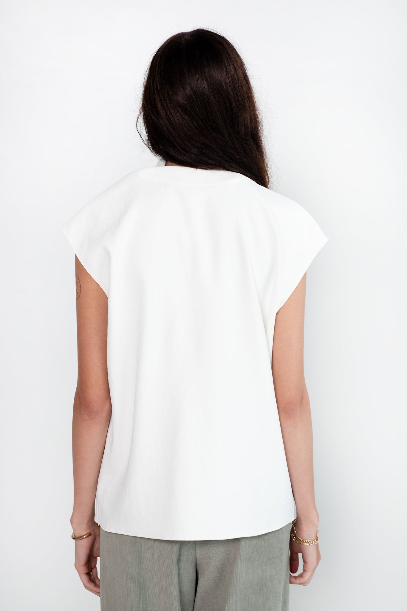 TIBI - Chalky Drape Handkerchief Top, White