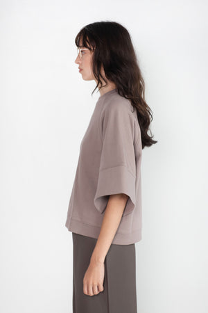 TIBI - Crewneck Easy Sweatshirt, Cement