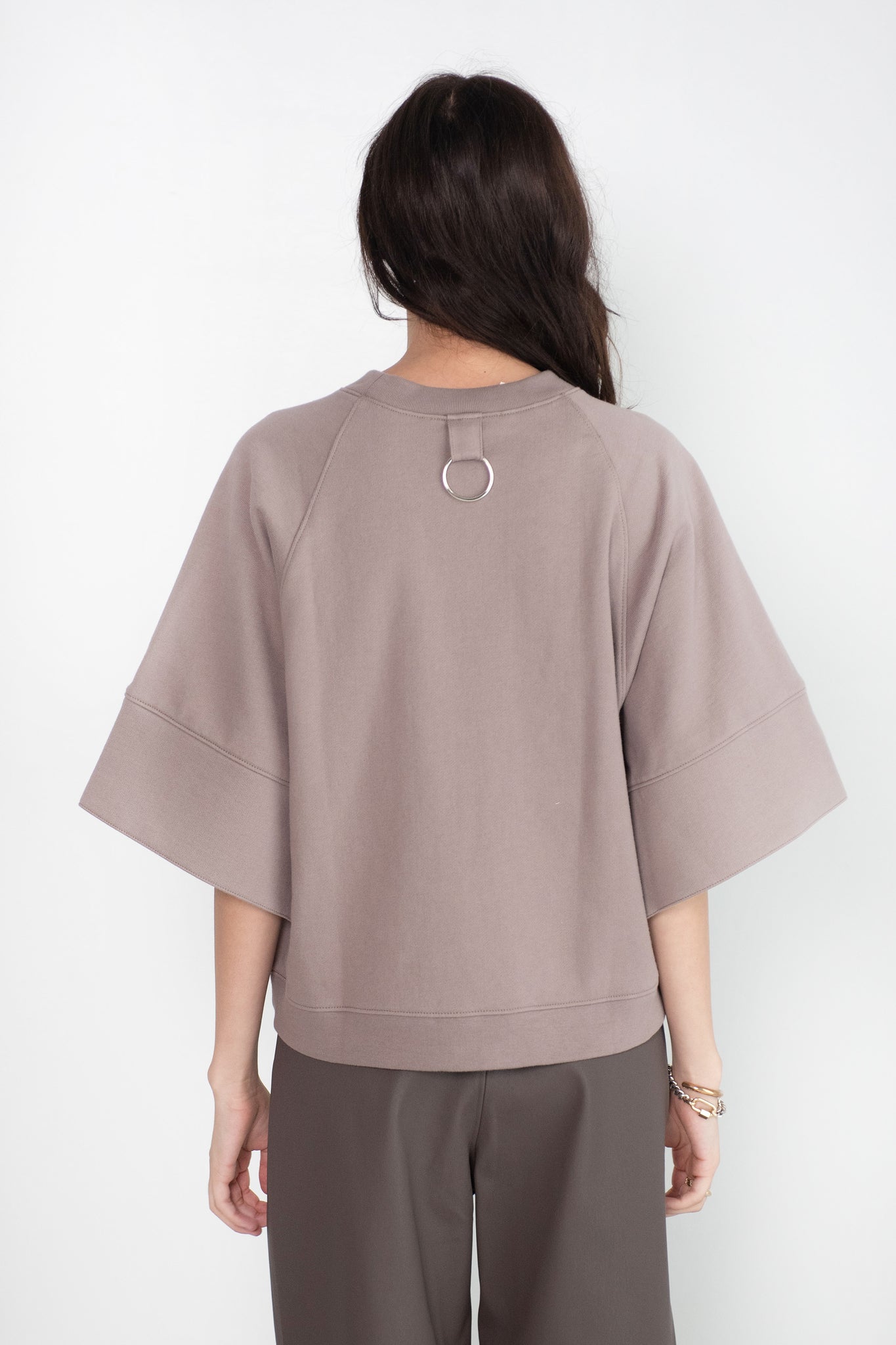 TIBI - Crewneck Easy Sweatshirt, Cement