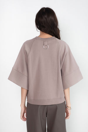 TIBI - Crewneck Easy Sweatshirt, Cement