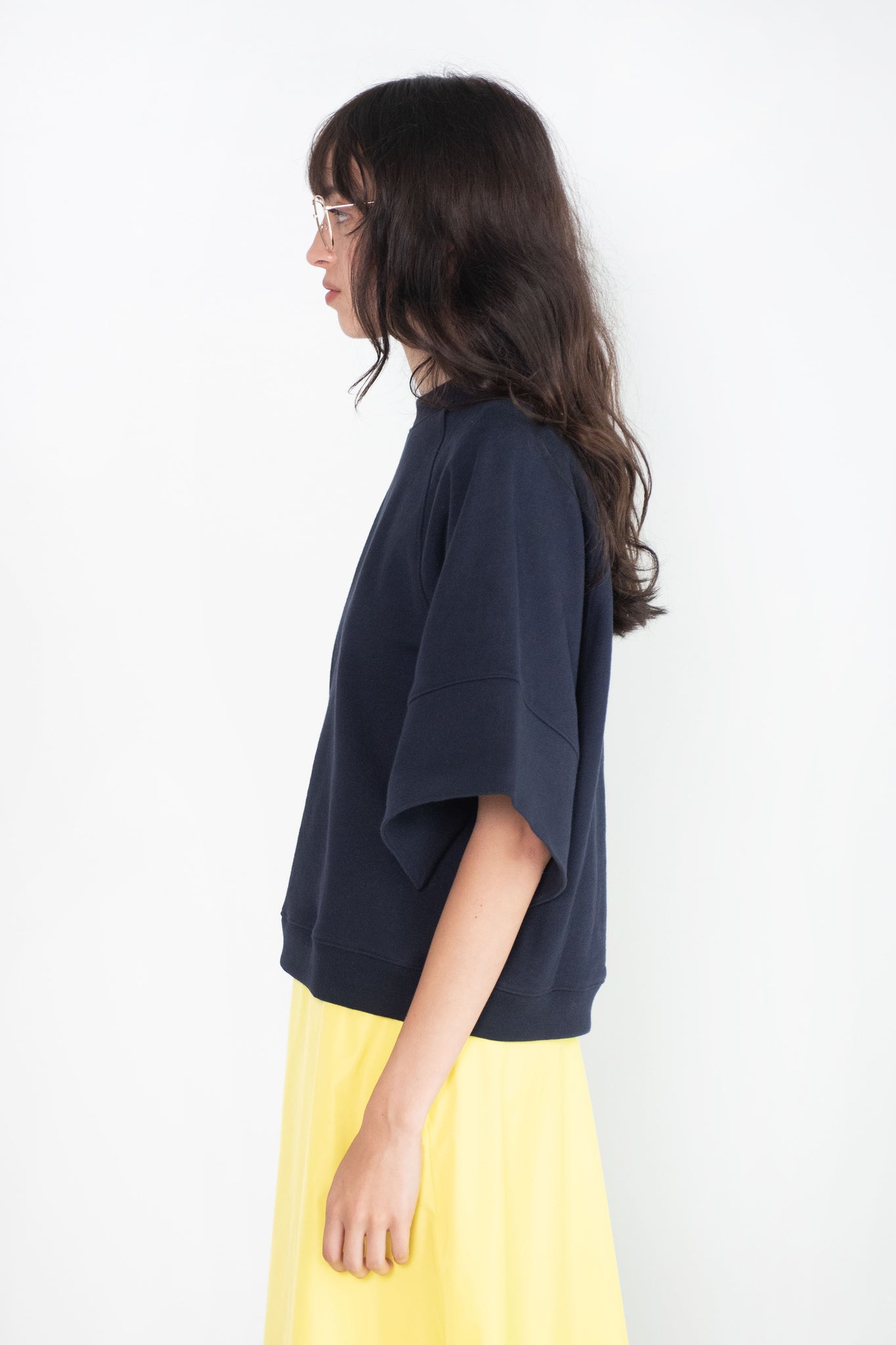 TIBI - Crewneck Easy Sweatshirt, Navy