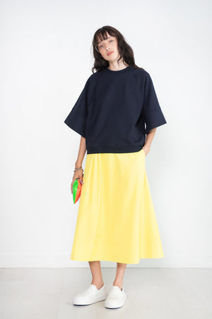 TIBI - Crewneck Easy Sweatshirt, Navy