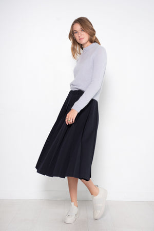 TIBI - Soft Mohair Shrunken Crewneck Pullover, Dove Grey