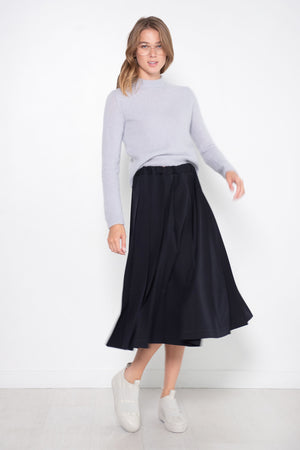 TIBI - Soft Mohair Shrunken Crewneck Pullover, Dove Grey