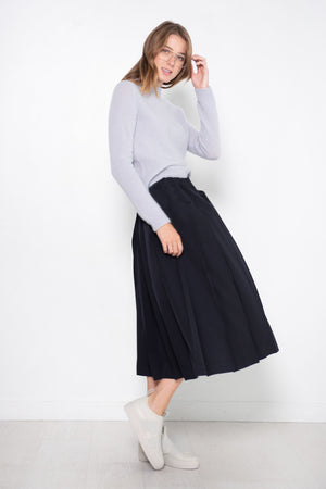 TIBI - Soft Mohair Shrunken Crewneck Pullover, Dove Grey