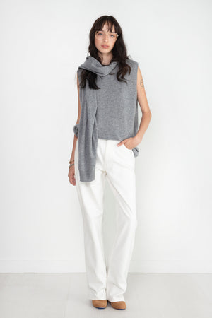 TIBI - Feather Weight Cashmere Tunic, Heather Grey