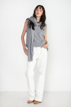TIBI - Feather Weight Cashmere Tunic, Heather Grey
