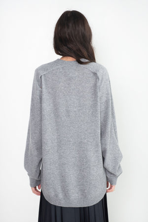 TIBI - Feather Weight Cashmere Tunic, Heather Grey