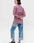 Flannel Menswear Shirting Oversized Shirt, Red Multi