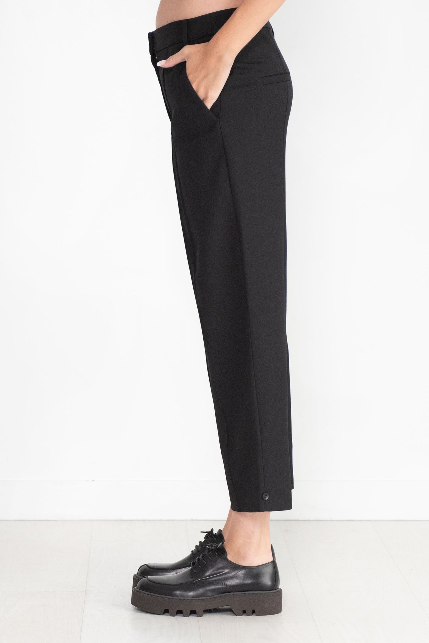 TIBI - Grain De Poudre Cropped Pant, Black