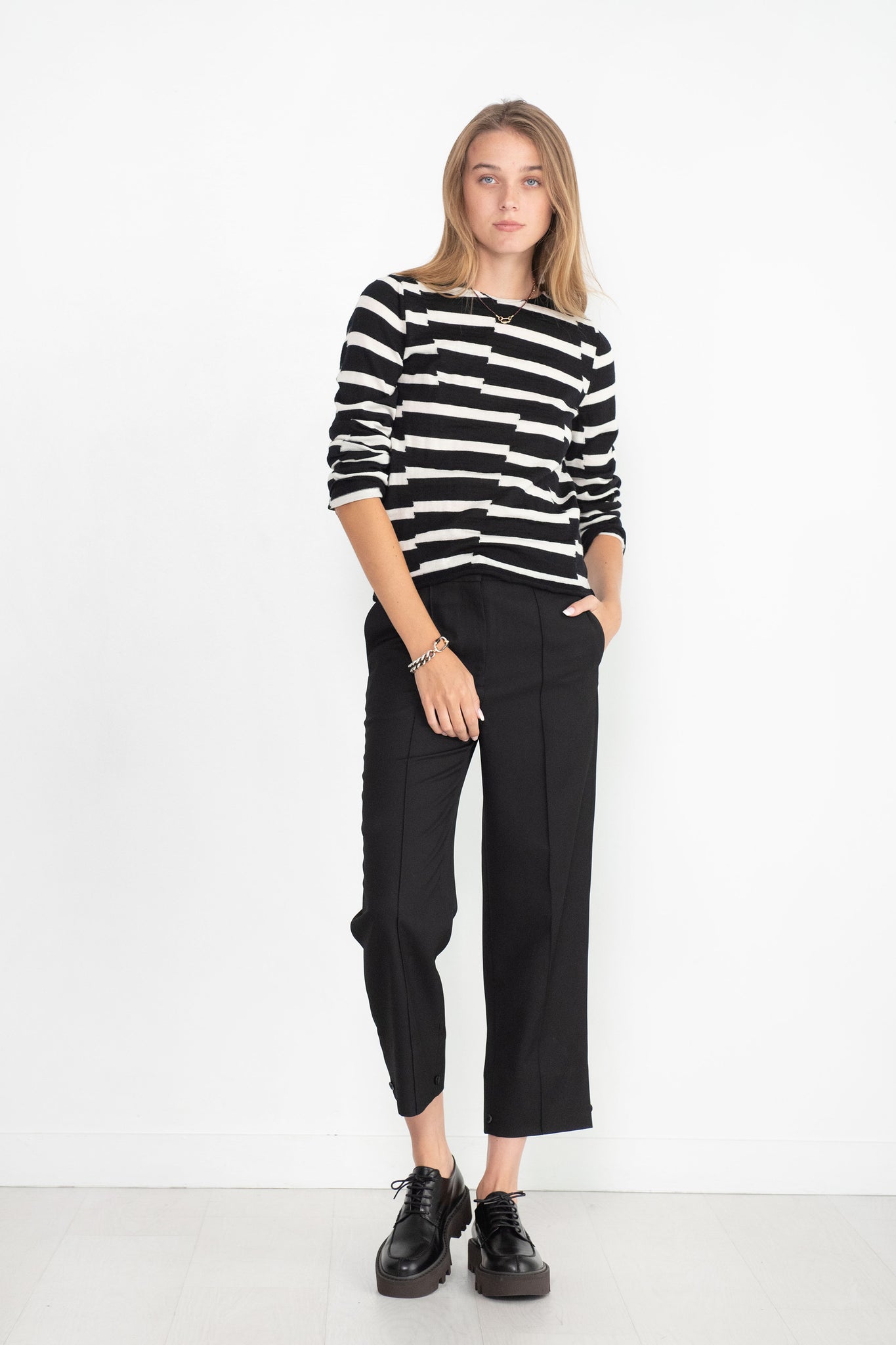 TIBI - Grain De Poudre Cropped Pant, Black