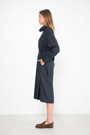 TIBI - Lyocell Drape Cowl Neck Dress, Navy Multi
