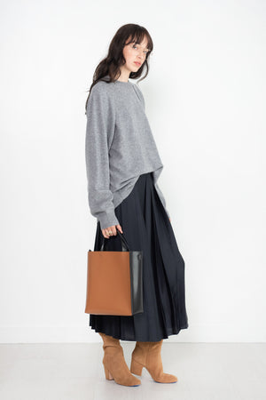 TIBI - Feather Weight Pleated Skirt, Navy