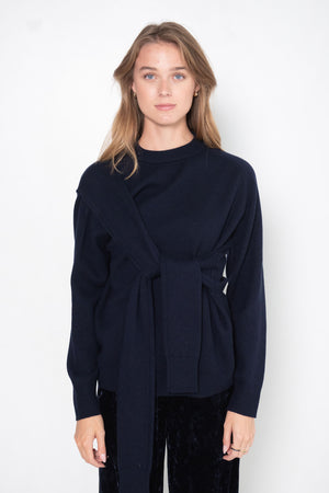 TIBI - Airy Extrafine Wool Blair Pullover, Navy