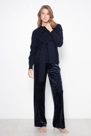 TIBI - Airy Extrafine Wool Blair Pullover, Navy