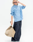 Otis Check Oversized Shirt, Blue Multi
