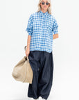 Otis Check Oversized Shirt, Blue Multi