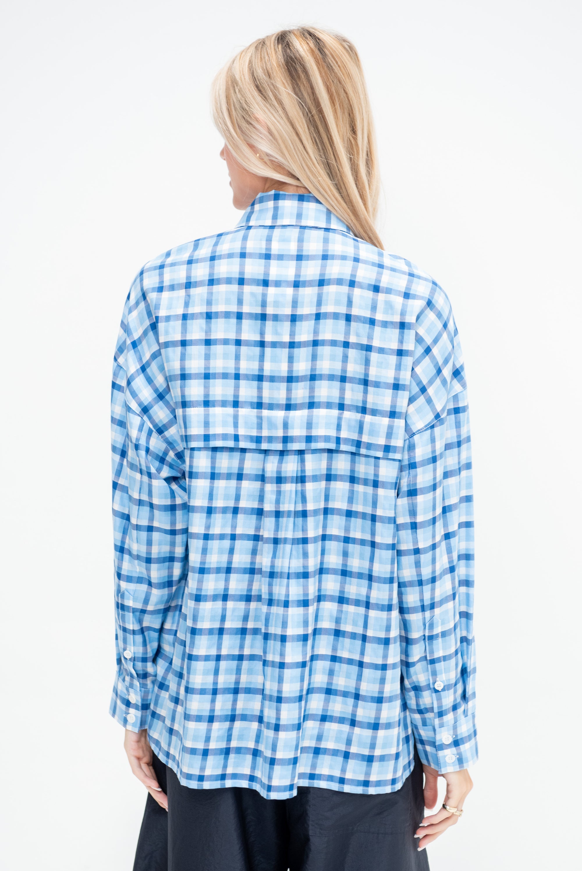 Otis Check Oversized Shirt, Blue Multi