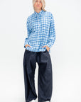 Otis Check Oversized Shirt, Blue Multi