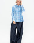 Otis Check Oversized Shirt, Blue Multi