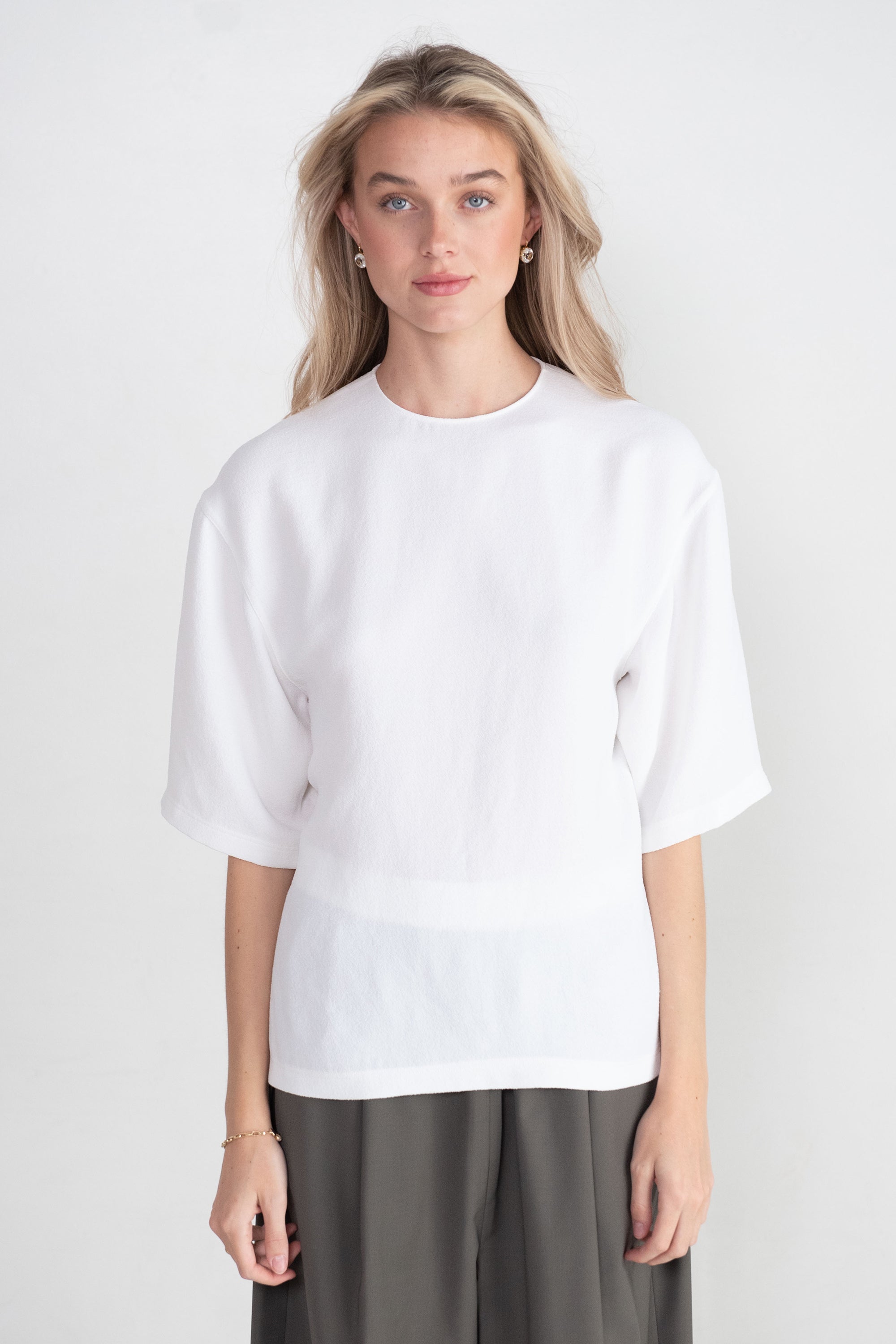 TIBI - Pebble Sable Easy T-Shirt, White