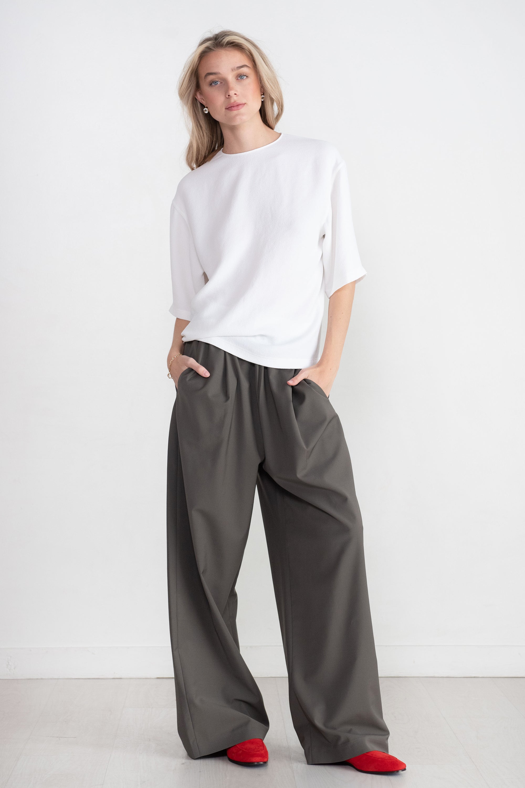 TIBI - Pebble Sable Easy T-Shirt, White