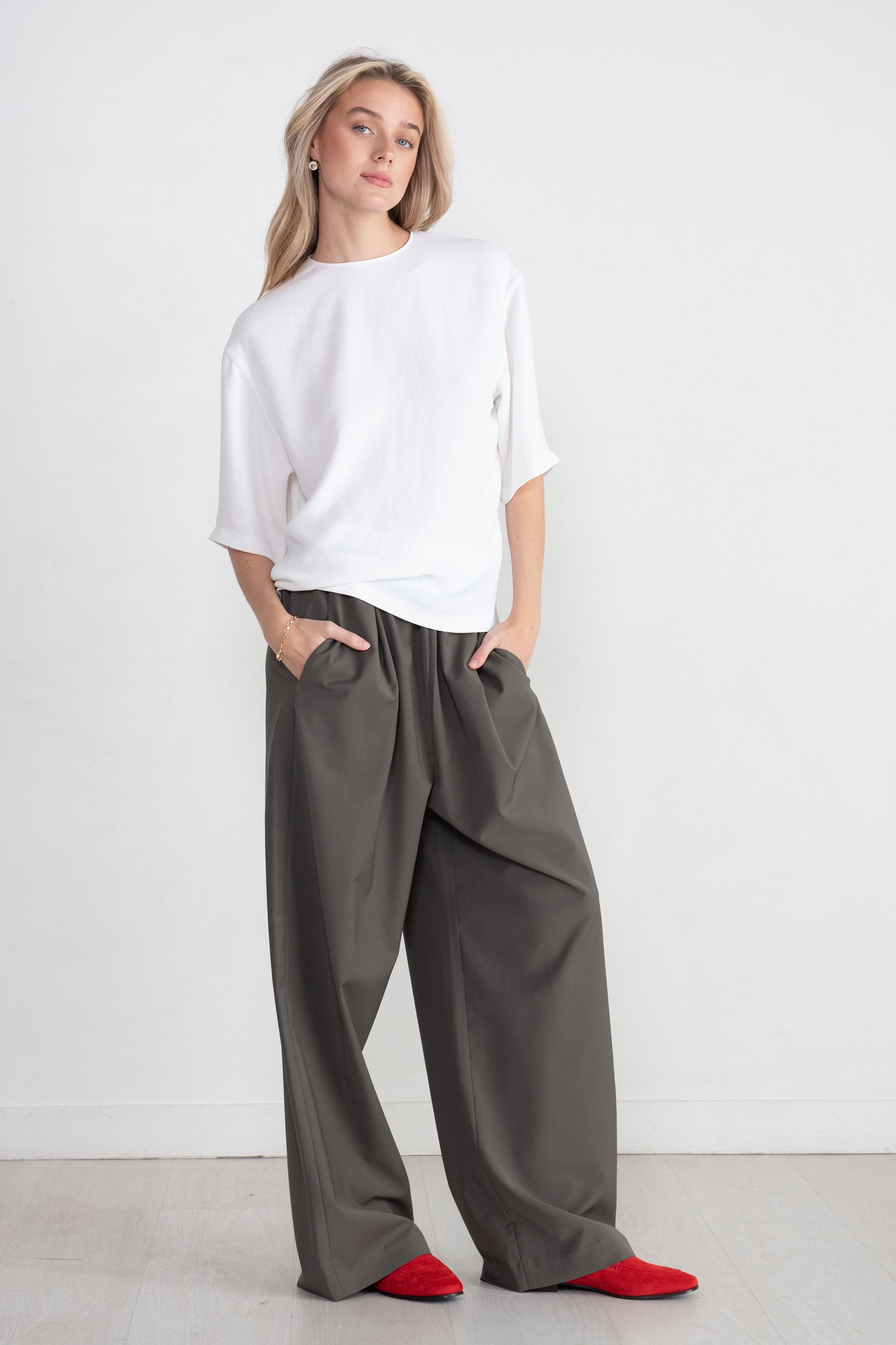 TIBI - Pebble Sable Easy T-Shirt, White