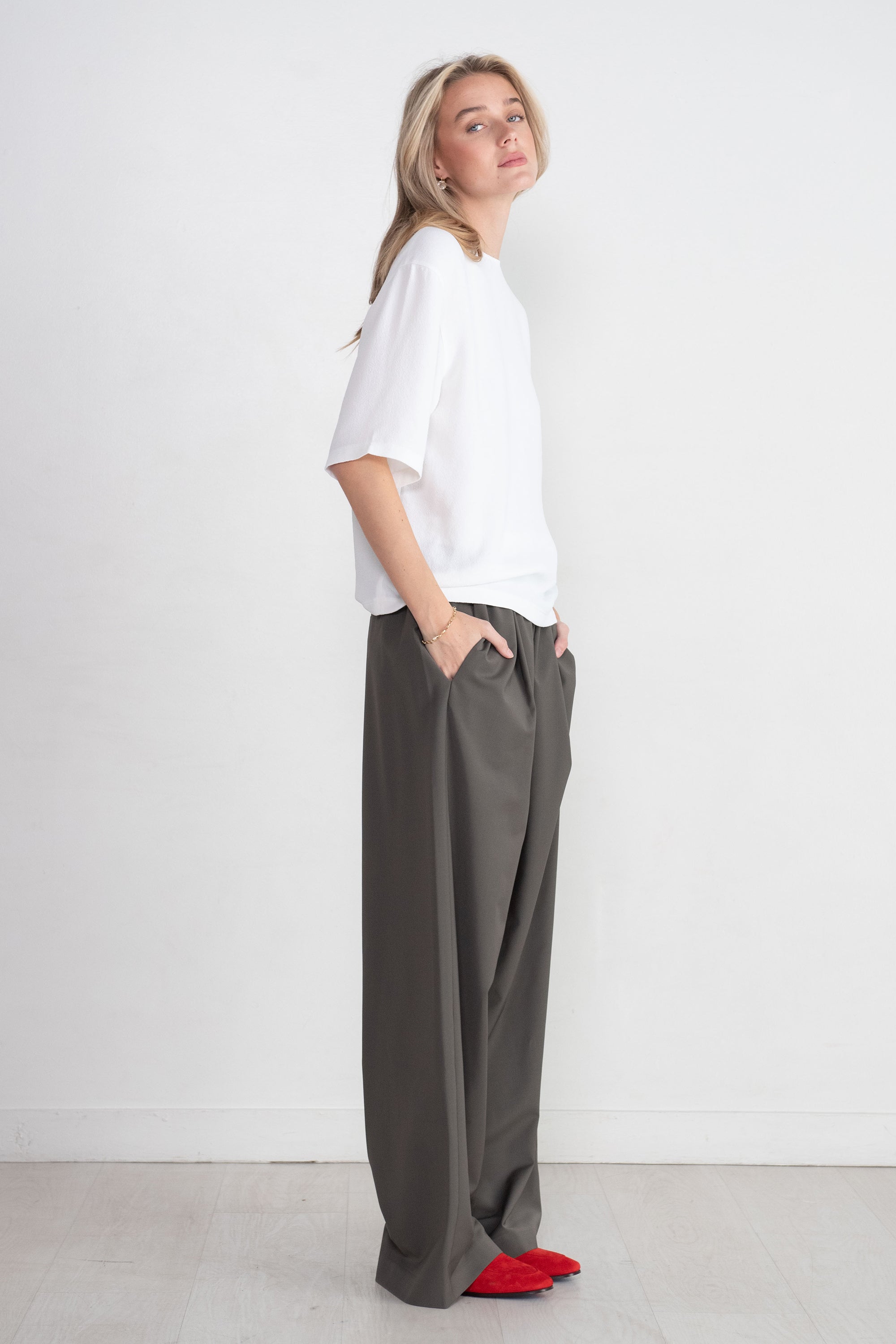 TIBI - Pebble Sable Easy T-Shirt, White