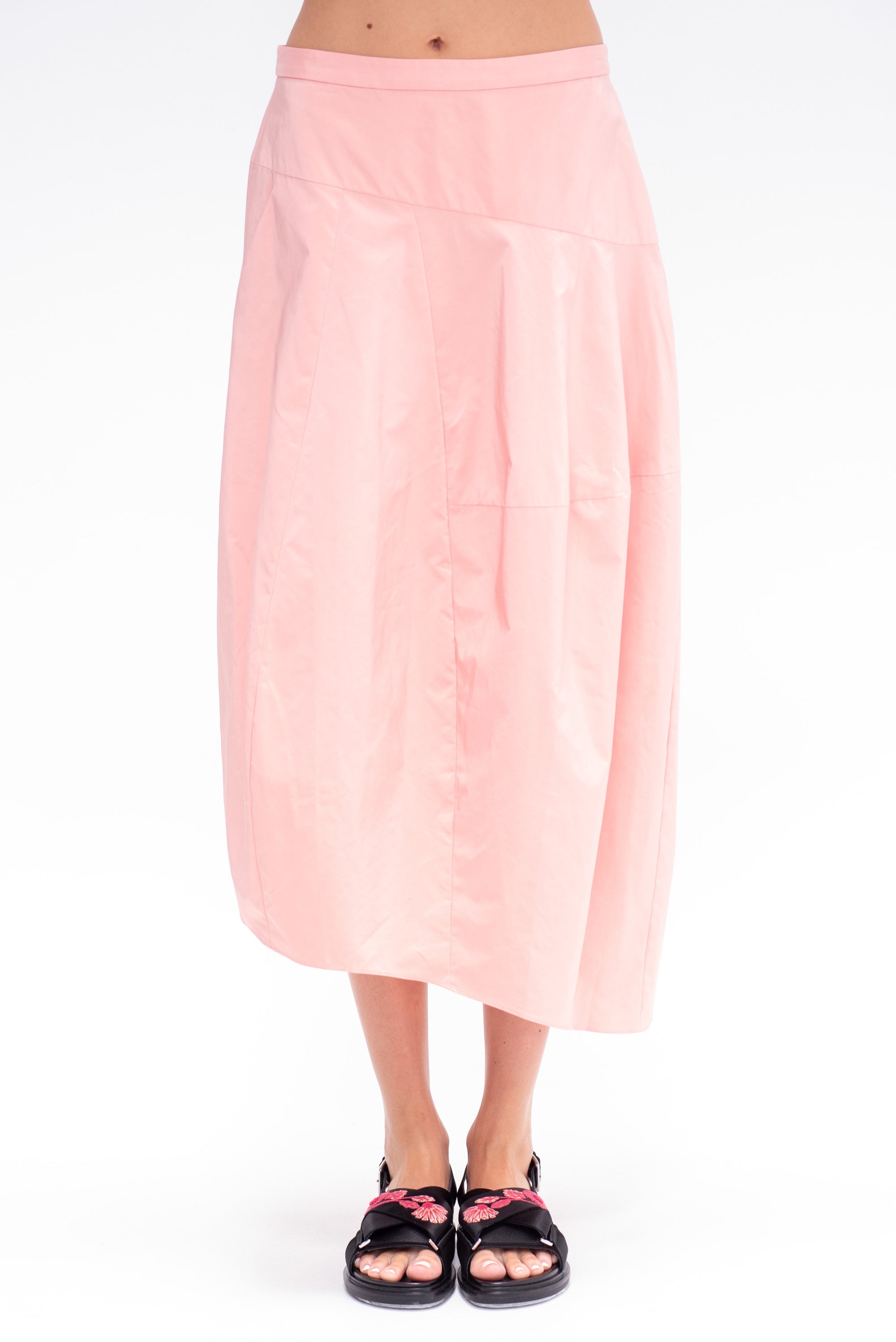 Nylon Asymmetrical Balloon Skirt - Short
