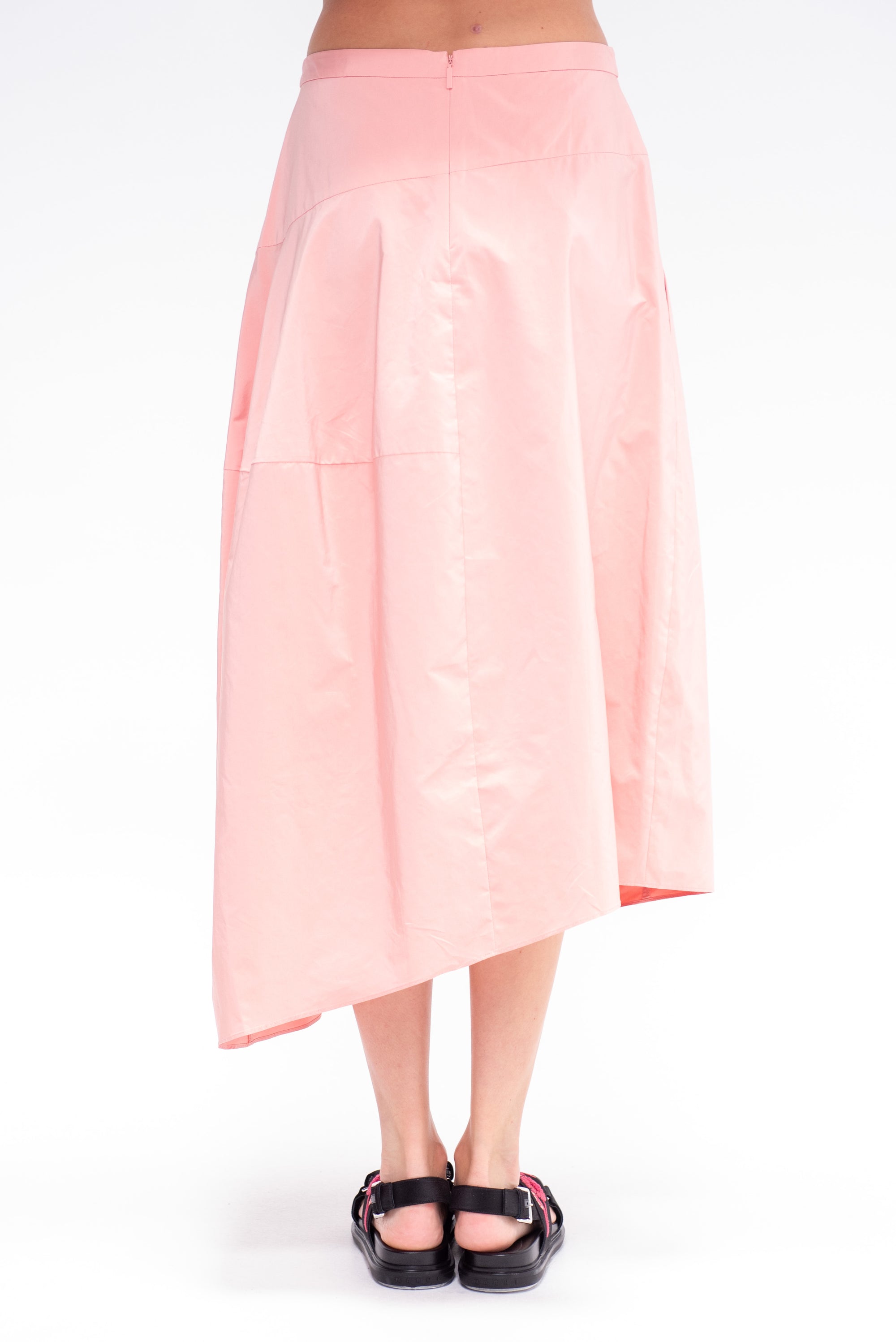 Nylon Asymmetrical Balloon Skirt - Short
