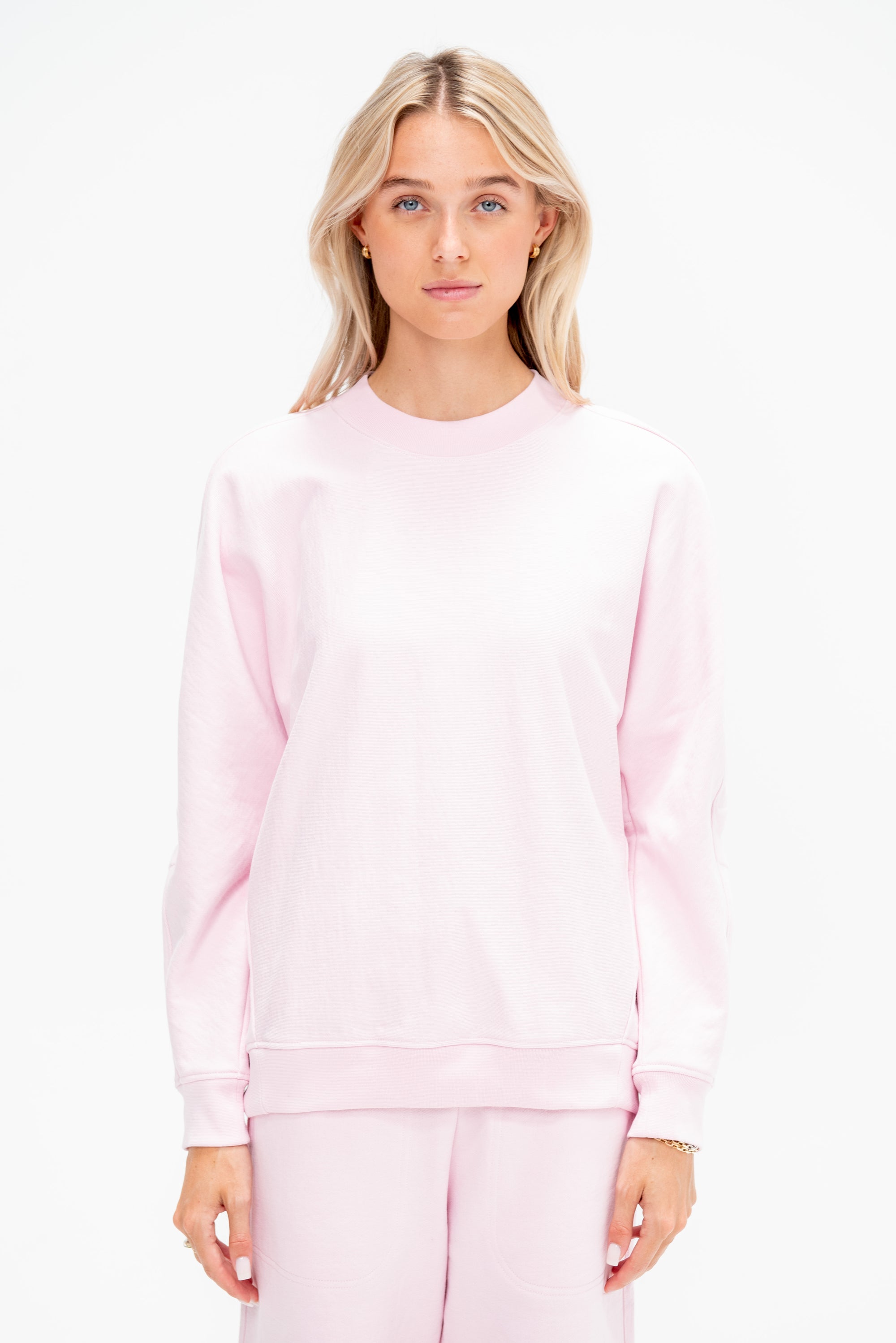 Cocoon Crewneck Sweatshirt, Light Pink