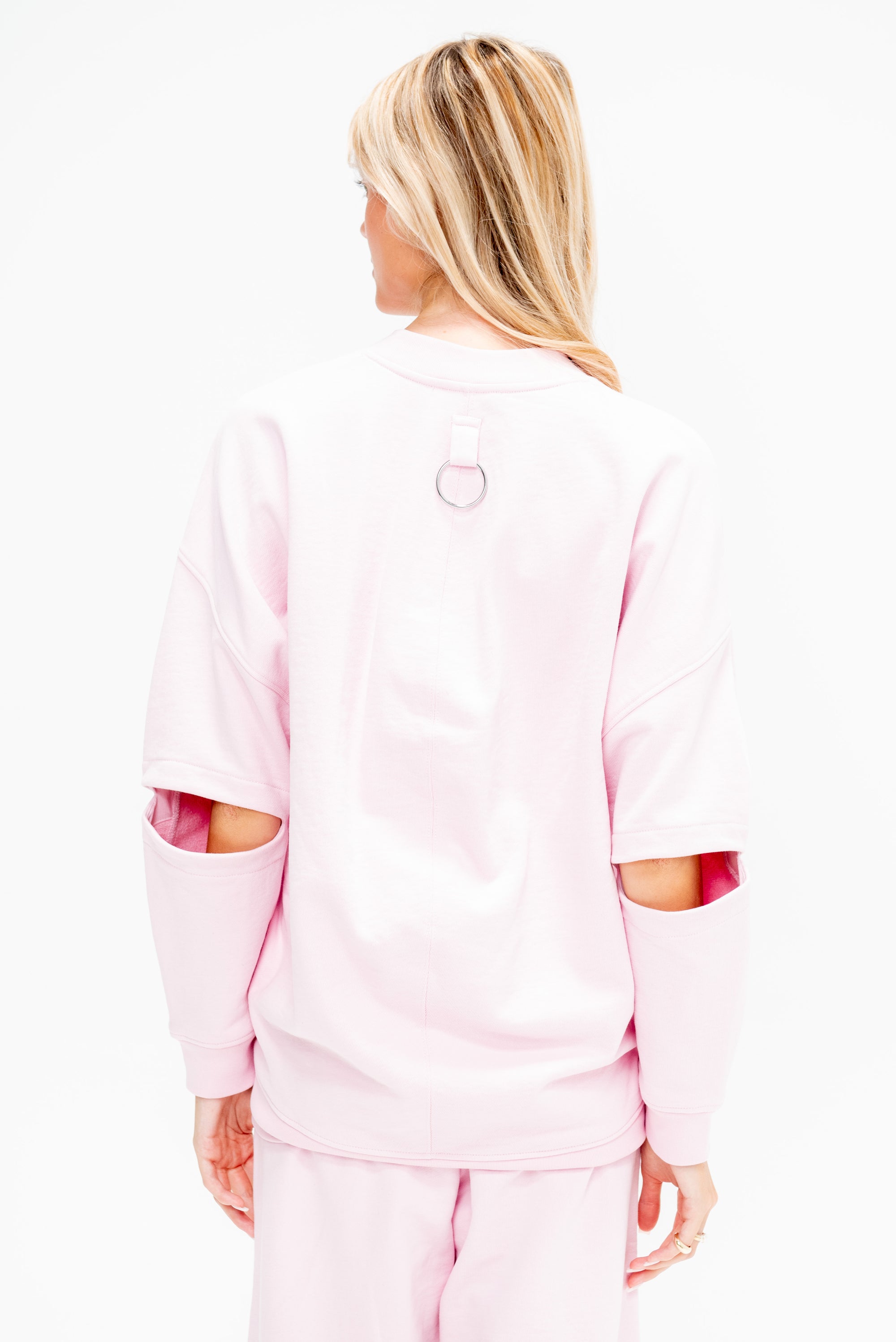 Cocoon Crewneck Sweatshirt, Light Pink