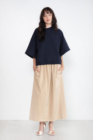 TIBI - Nylon Pull On Full Skirt, Tan