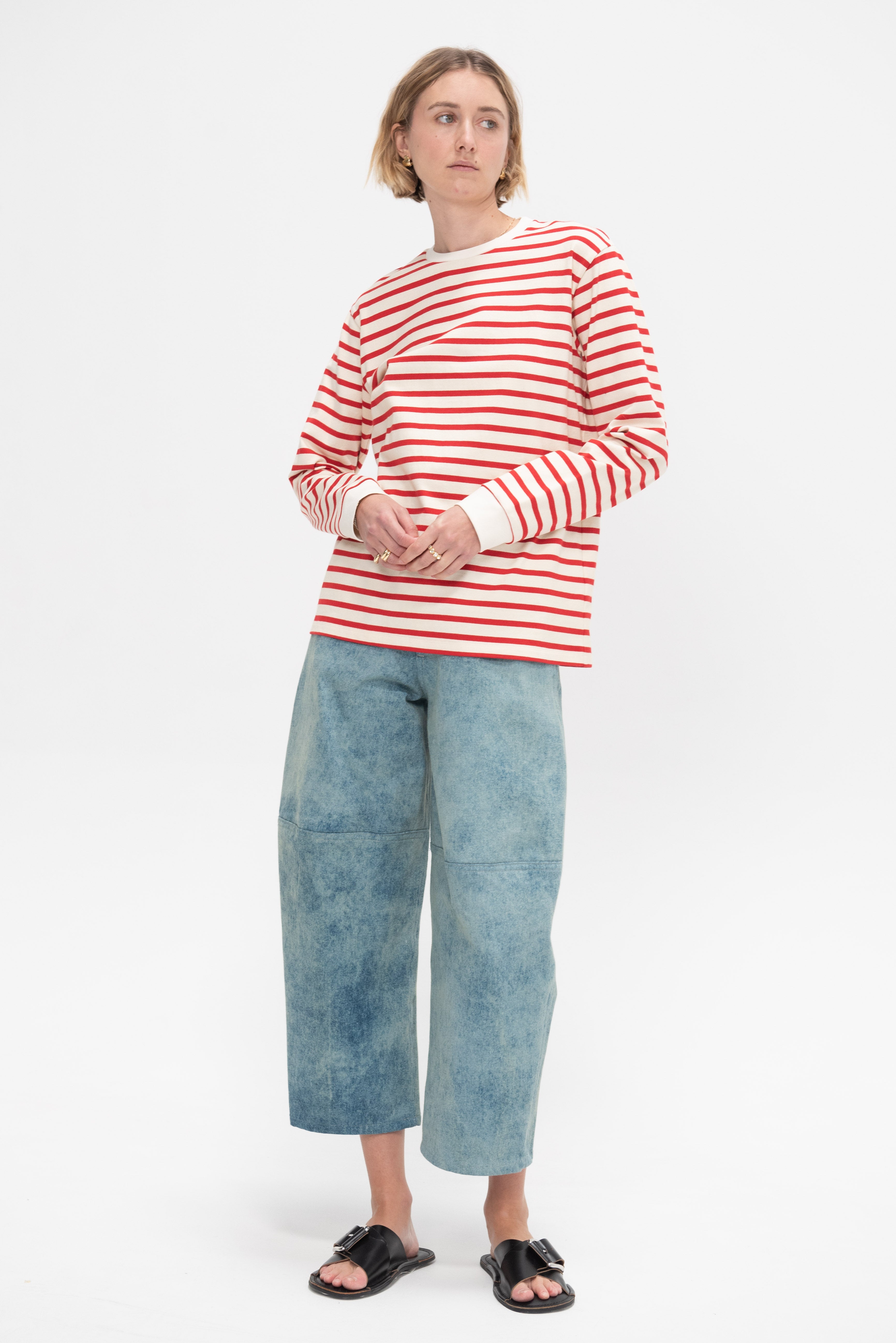 Tibi Striped Perfect Unisex Long Sleeve T-Shirt – Kick Pleat Tibi Striped Perfect Unisex Long Sleeve T-Shirt – Kick Pleat