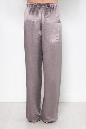 TIBI - Sion Satin Wide Leg Pull On Pant, Slate Grey