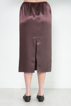 TIBI - Summer Satin Slip Skirt, Dark Brown