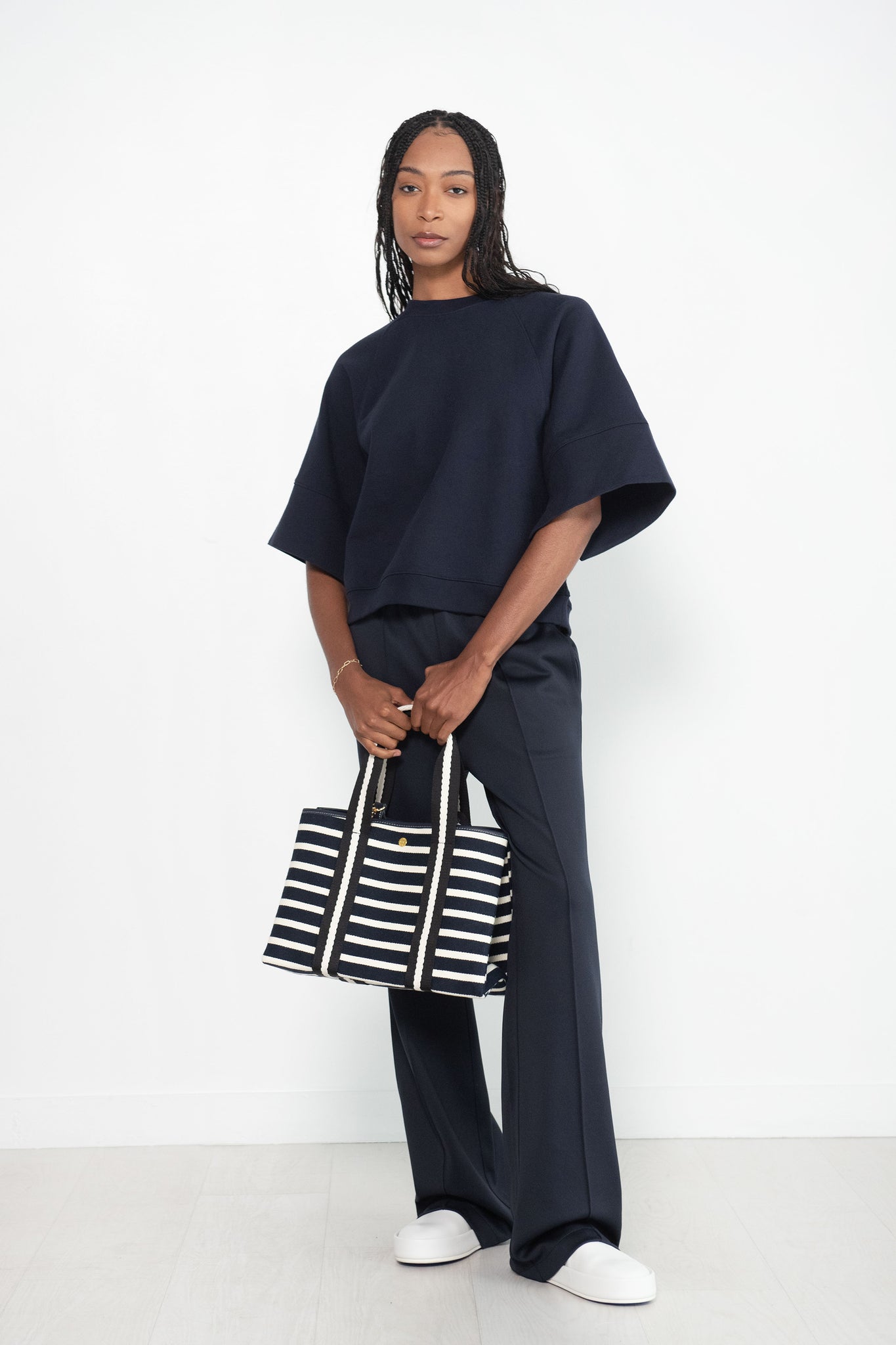 TIBI - Active Knit Scottie Jogger, Navy