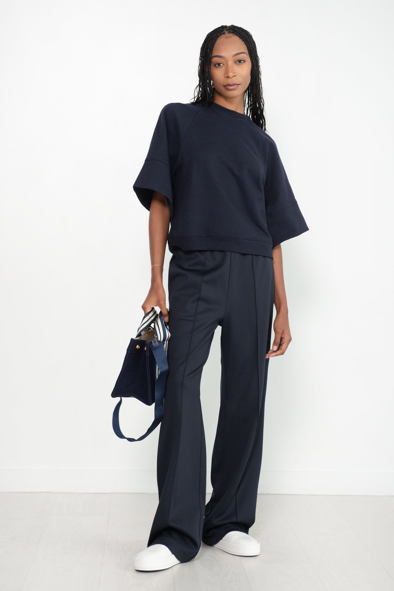 TIBI - Active Knit Scottie Jogger, Navy