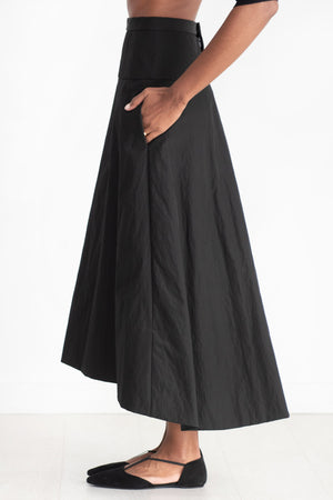 TIBI - Schema Sculpted Midi Skirt, Black