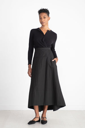 TIBI - Schema Sculpted Midi Skirt, Black