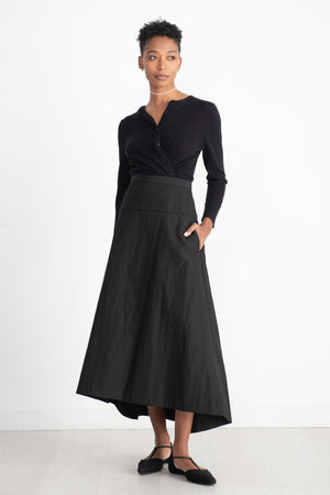 TIBI - Schema Sculpted Midi Skirt, Black