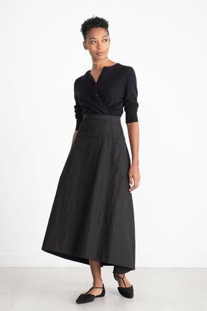 TIBI - Schema Sculpted Midi Skirt, Black