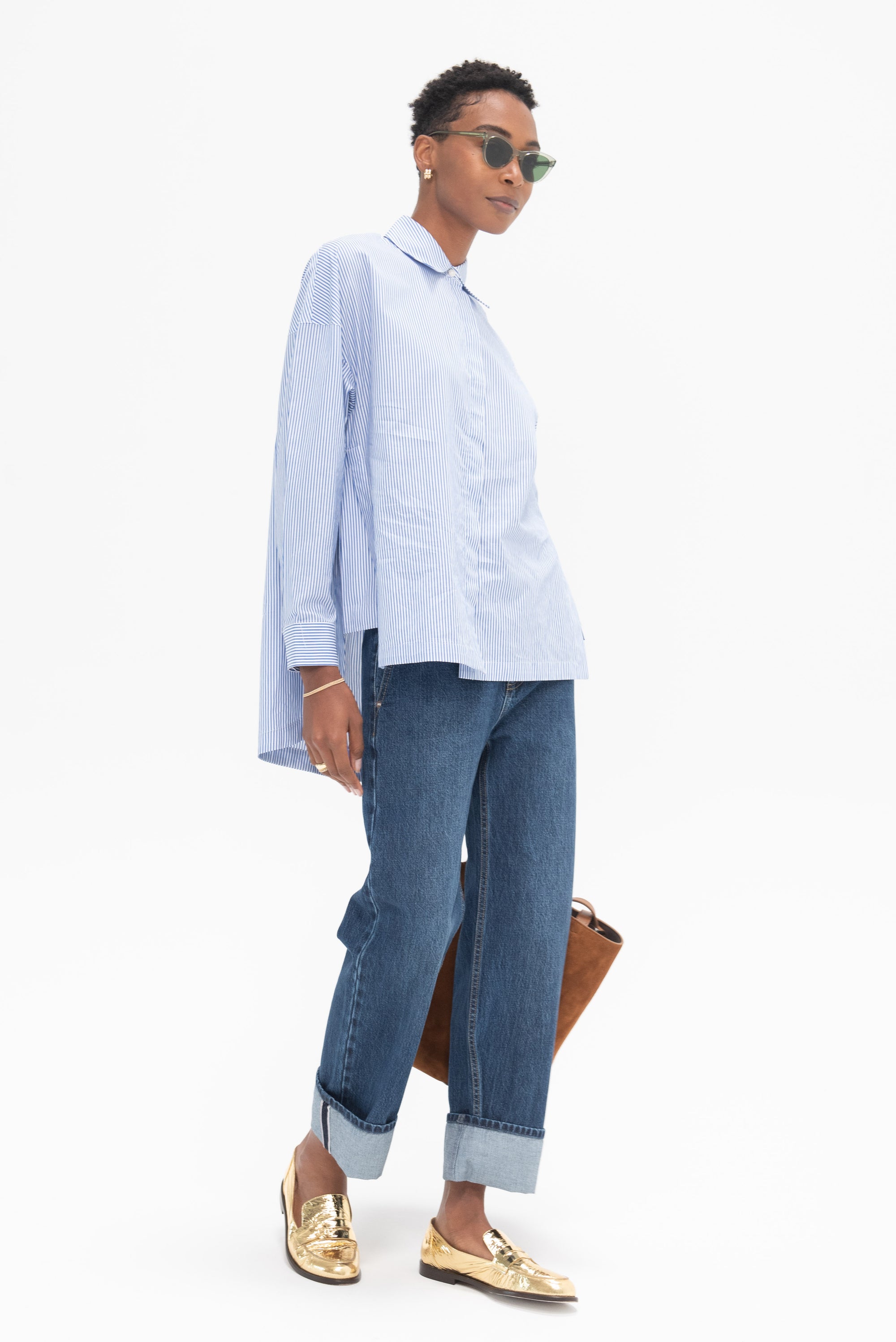 TIBI - Selvage Denim Alec Slouch Jean, Dark Denim
