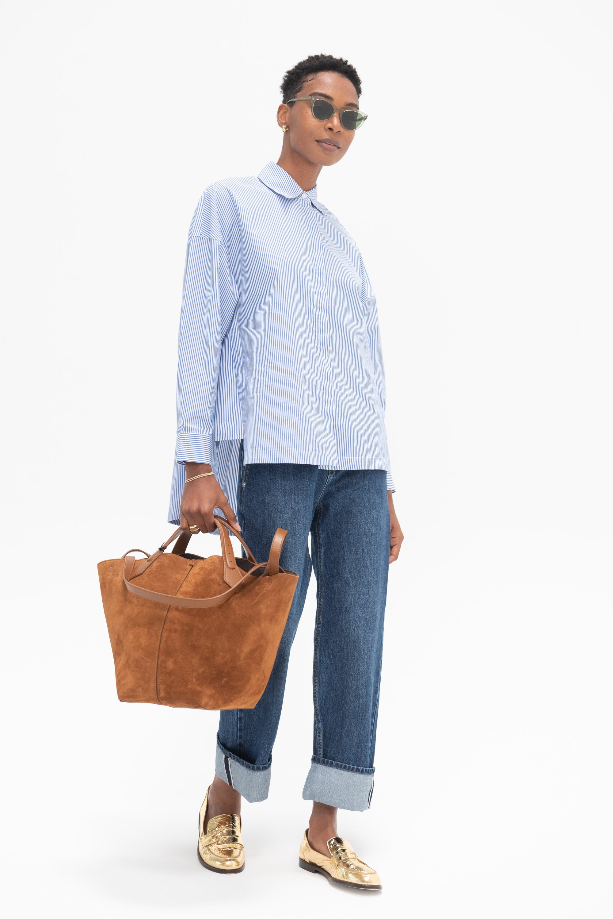 TIBI - Selvage Denim Alec Slouch Jean, Dark Denim