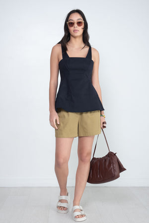 TIBI - Drapey Suiting Pleated Short, Cumin