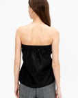 Italian Sporty Nylon Strapless Top, Black