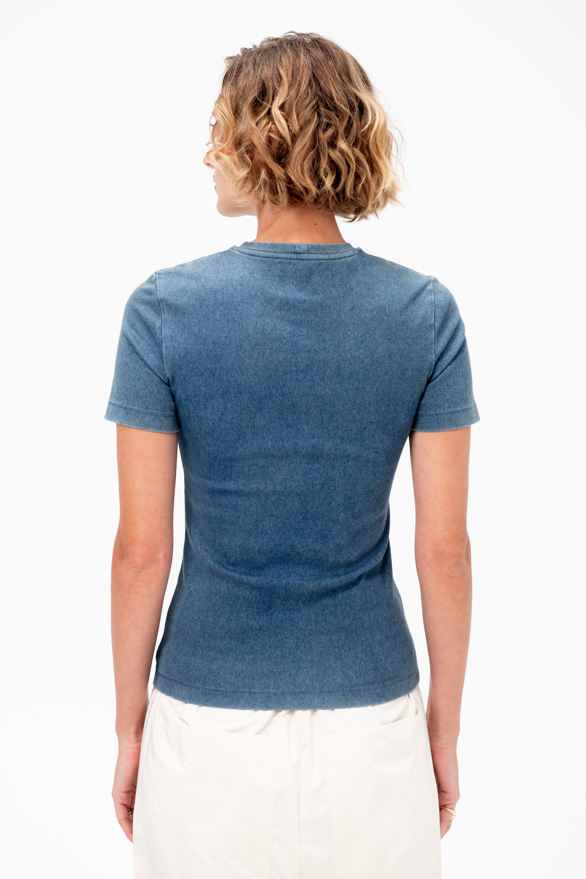 Stretch Denim Baby T-Shirt, Classic Wash