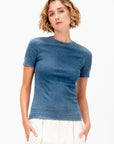 Stretch Denim Baby T-Shirt, Classic Wash